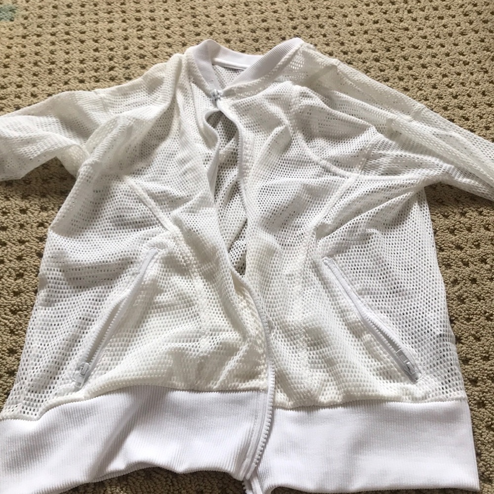 Mesh white athletic jacket